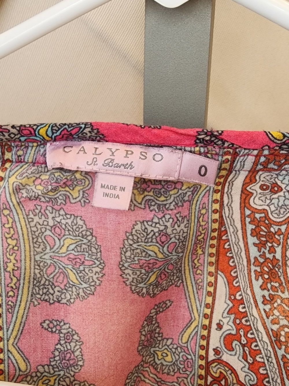Calypso St. Barth Pink Paisley Boho Tunic - Picture 2 of 8